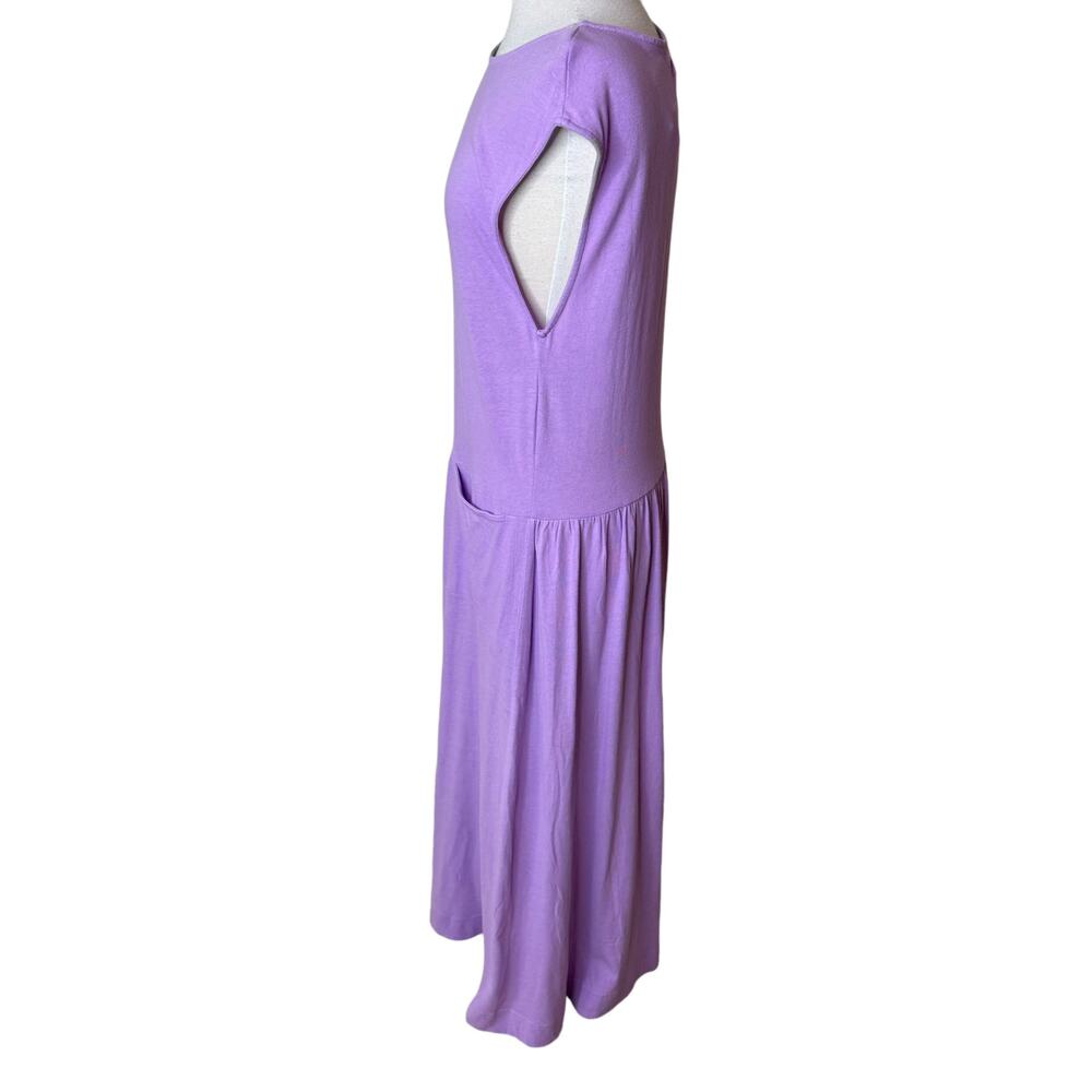 FREE PEOPLE Beach Nikki Midi Dress 100% Cotton Size Medium Purple NWT - Picture 3 of 10